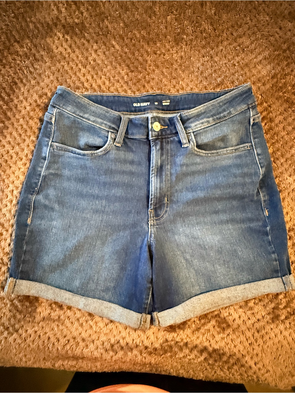 Old Navy Dark Blue Denim Rolled-Hem Women's Shorts